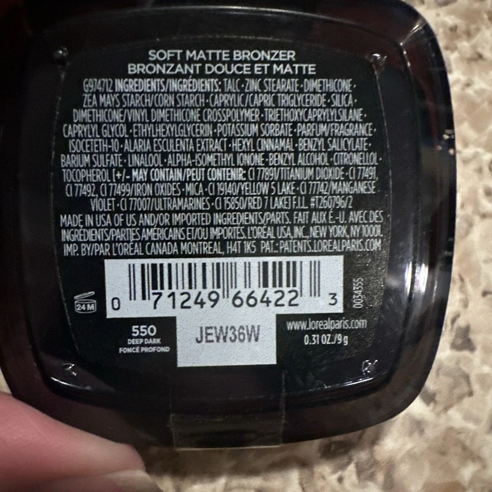 L'Oreal Infallible Bronzer 24H Fresh Wear Soft Matte Finish‎ 550 Deep Dark